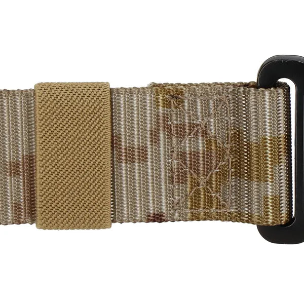 Barna terepmintás taktikai öv gyorskioldó fém csattal, 125×3,7 cm