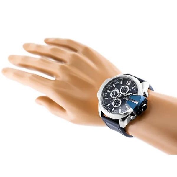 G. Rossi E6122A férfi kvarc karóra, kék bőr szíj, 44 mm, díszdobozban