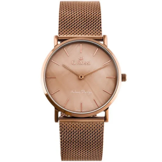 G. Rossi női karóra, barna fém szíj, 39 mm Miyota kvarc WR30, díszdoboz