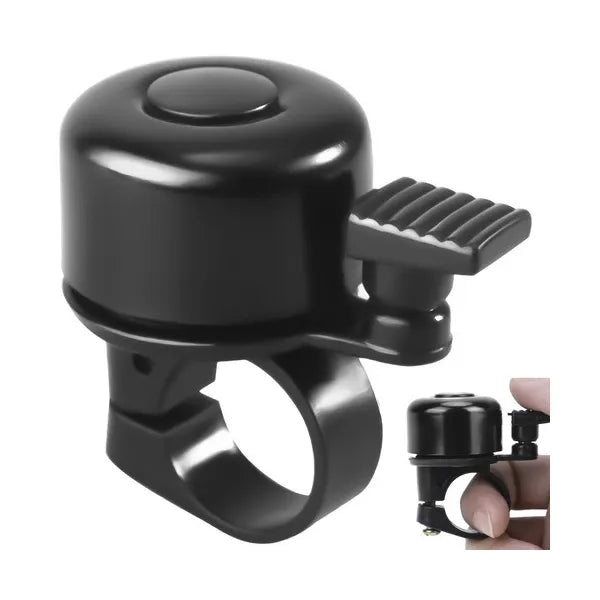 Kerékpárcsengő fekete, 3,5 cm, alumínium, univerzális 22 mm rögzítő