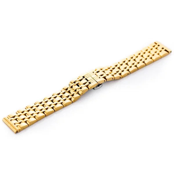 Aranyszínű, 20 mm-es rozsdamentes acél óraszíj pillangócsattal (184 mm)