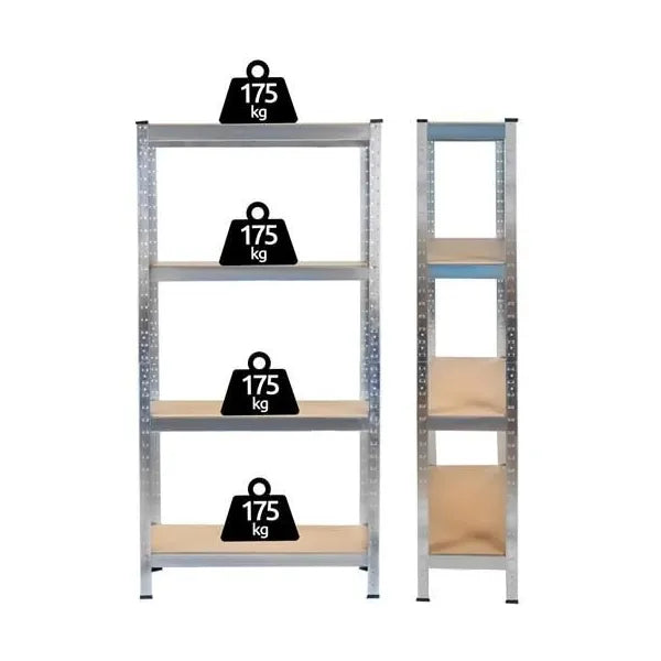 Fém raktári állvány 4 polccal 150x75x30 cm, 540 kg teherbírás