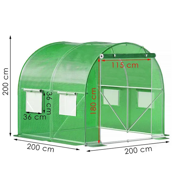 Melegház alagút pótfólia 2×2×2 m, 140 g/m² PE, UV4, cipzáras ajtó