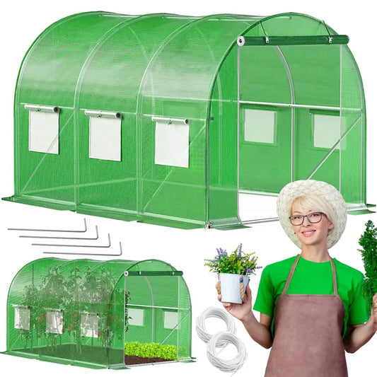 Kerti fóliasátor alagút 3×2×2 m, 140 g/m² PE, horganyzott fém váz, UV4