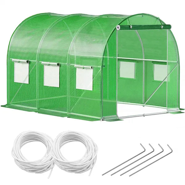 Kerti fóliasátor alagút 3×2×2 m, 140 g/m² PE, horganyzott fém váz, UV4