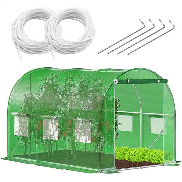 Kerti fóliasátor alagút 3×2×2 m, 140 g/m² PE, horganyzott fém váz, UV4
