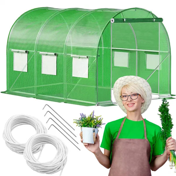 Kerti fóliasátor alagút 3×2×2 m, 140 g/m² PE, horganyzott fém váz, UV4