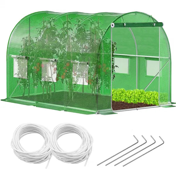 Kerti fóliasátor alagút 3×2×2 m, 140 g/m² PE, horganyzott fém váz, UV4