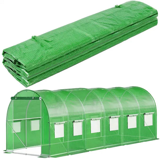 Üvegház fólia, 6x3x2 m, 140 g/m² PE, UV4, 13 szúnyoghálós ablakkal
