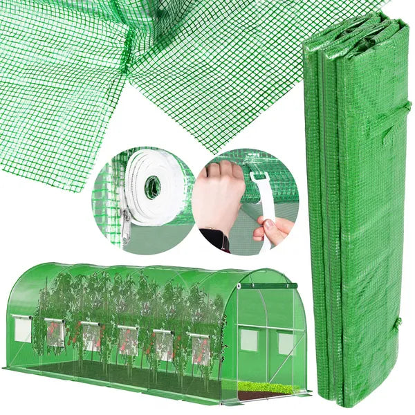 Üvegház fólia, 6x3x2 m, 140 g/m² PE, UV4, 13 szúnyoghálós ablakkal