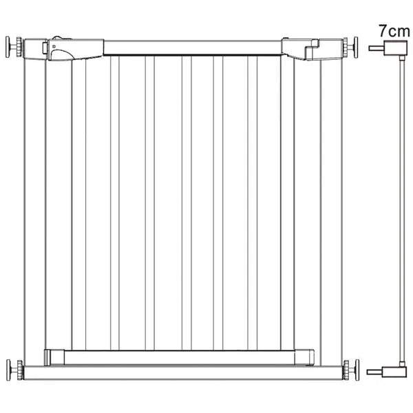 Biztonsági gyermek ajtórács 82–89 cm, fa/fém, barna-fekete