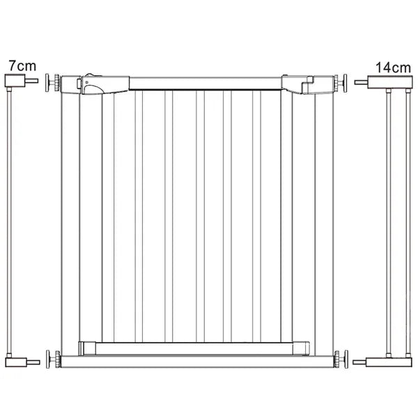 Springos gyerek biztonsági ajtórács, fa/fém, barna-fekete, 96–103 cm