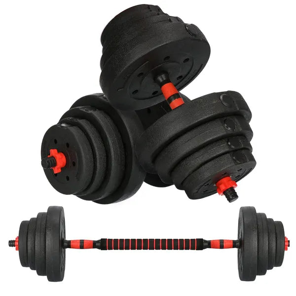 20 kg-os kompozit súlyzókészlet 2×50,5 cm rúddal és 40 cm toldóval