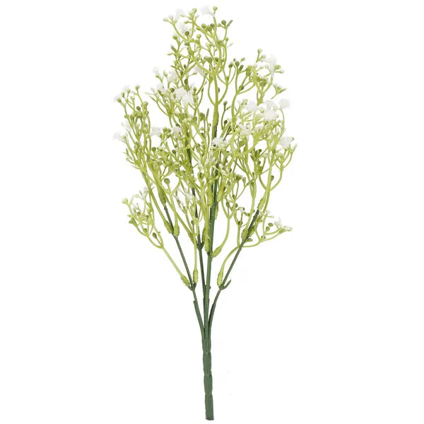 Művirág csokor fehér, 5 ág, 37 cm, Springos