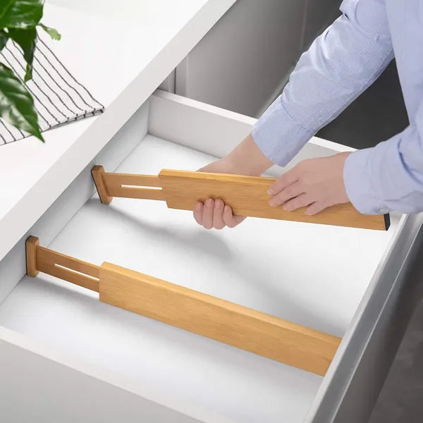 Bambusz fiókelosztó készlet, állítható 44–56 cm, 4 db, világosbarna