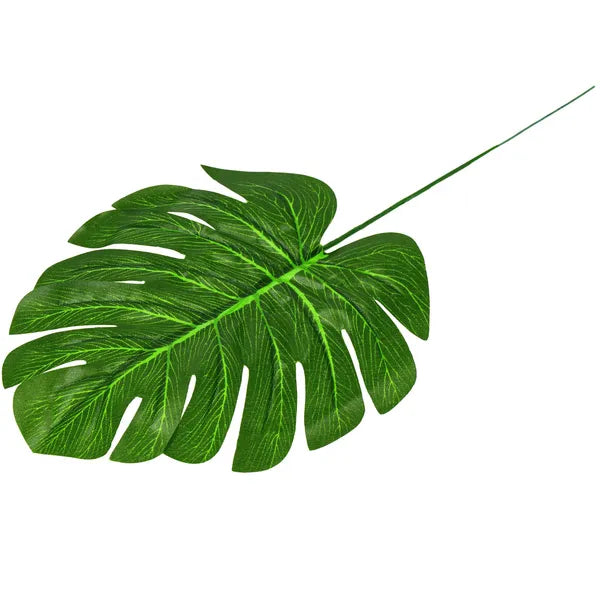 Mű monstera levél dekoráció, 6 db, 34 cm, zöld