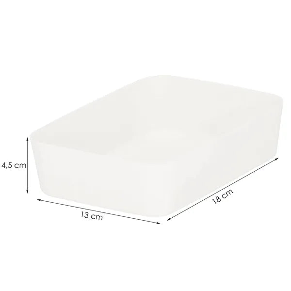 Krém színű PP műanyag rendszerező doboz 18×13×4,5 cm – Springos