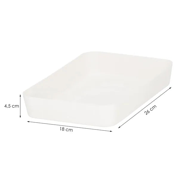 Springos® krémszínű tároló 26x18x4,5 cm