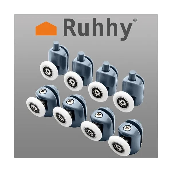 Zuhanykabin görgőkészlet, 8 db, univerzális, 4–6 mm üveghez