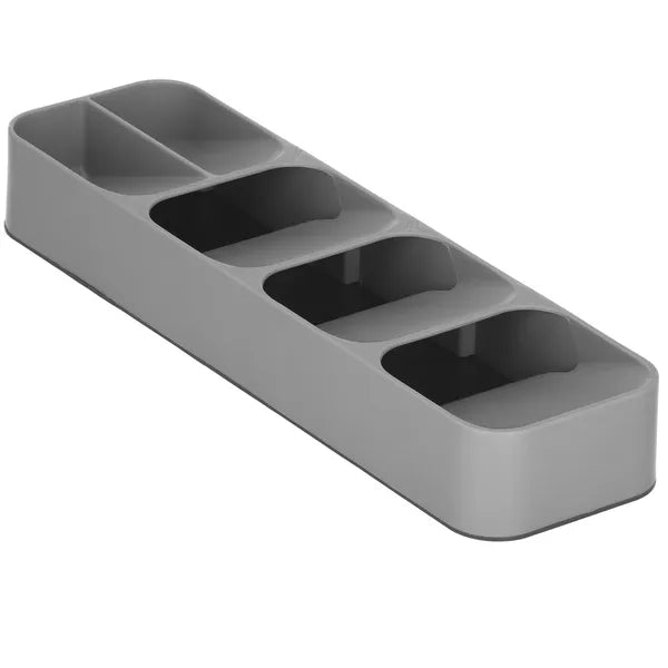 Szürke PP fiókrendszerező 5 rekesszel, 39,5×11×5,5 cm