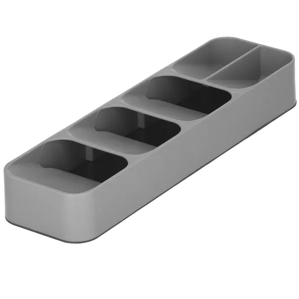 Szürke PP fiókrendszerező 5 rekesszel, 39,5×11×5,5 cm