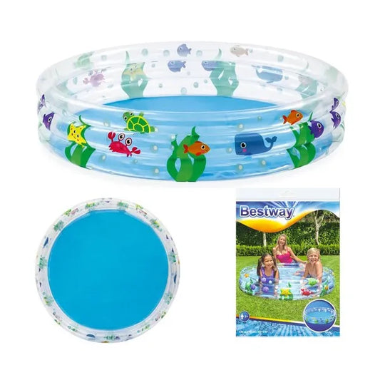 Bestway felfújható gyerekmedence 152×30 cm, 3 gyűrűs PVC, 101 l