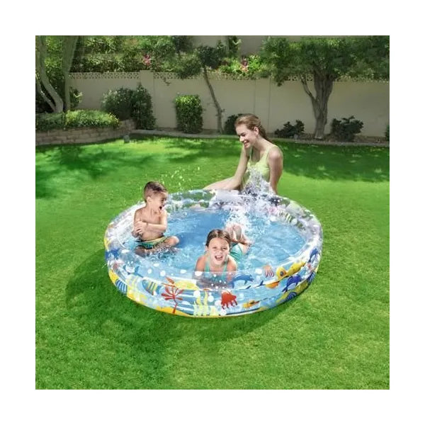 Bestway felfújható gyerekmedence 152×30 cm, 3 gyűrűs PVC, 101 l