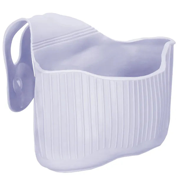 PVC fali rendszerező kosár fogantyúval, tapadókoronggal, 16×9 cm