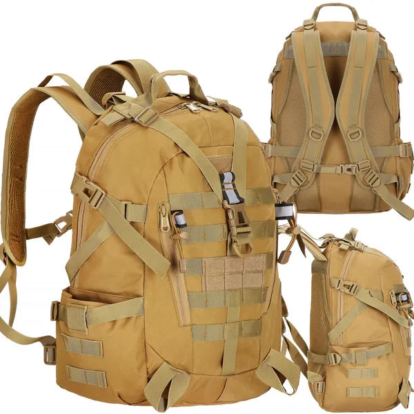 Springos taktikai hátizsák 53×39×16 cm, katonai zöld, 30 MOLLE hurok