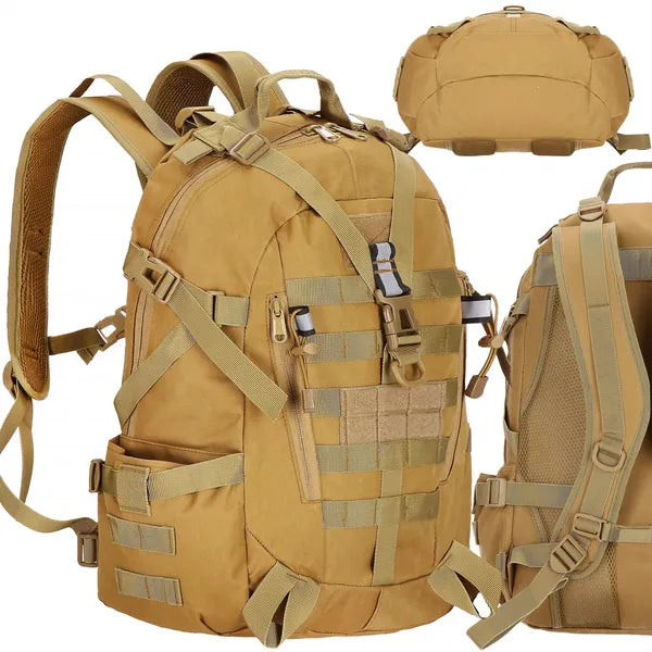 Springos taktikai hátizsák 53×39×16 cm, katonai zöld, 30 MOLLE hurok