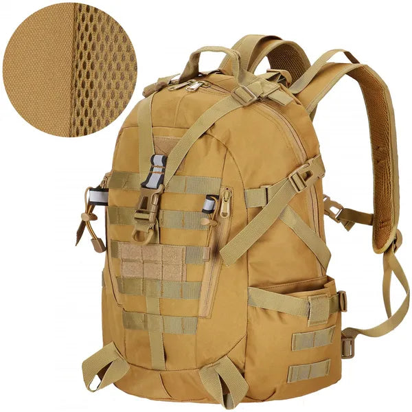 Springos taktikai hátizsák 53×39×16 cm, katonai zöld, 30 MOLLE hurok