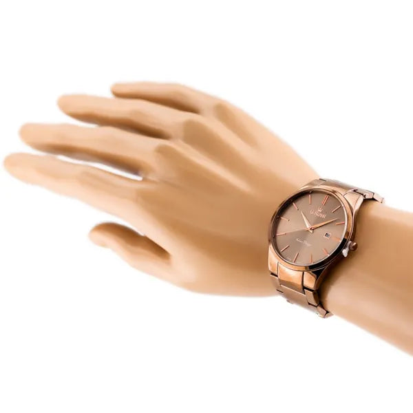 G. Rossi férfi karóra 40 mm, barna fém szíj, dátumkijelző, japán Miyota