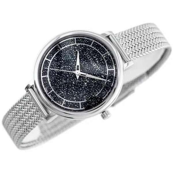 Női karóra – rozsdamentes acél, quartz, 38 mm, ezüst-kék számlap
