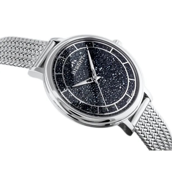 Női karóra – rozsdamentes acél, quartz, 38 mm, ezüst-kék számlap