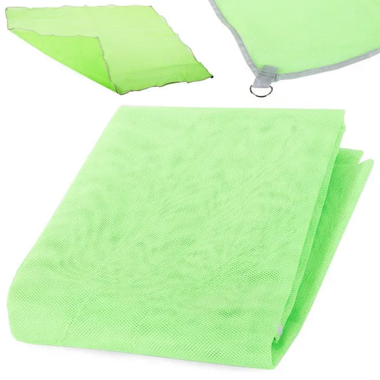 Homokmentes dupla hálós strandmatrac zöld 200×150 cm