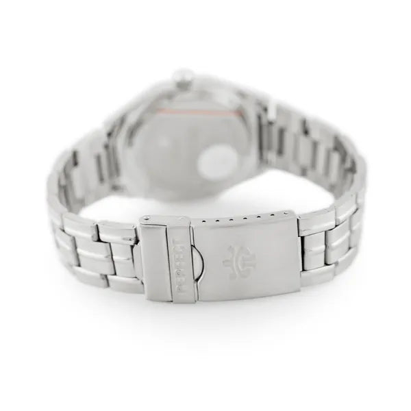 Perfect P186 férfi karóra, kvarc, zöld számlap, ezüst fém szíj, 43 mm tok