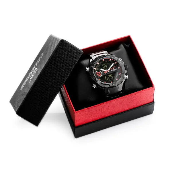 Naviforce férfi karóra fekete/rosegold, quartz analóg-digitális díszdobozzal