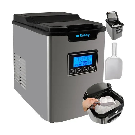 Pult feletti jégkészítő gép, 12 kg/nap, 3 méretű kocka, öntisztító LCD