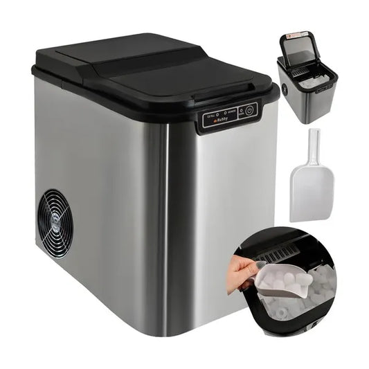 Kompakt jégkészítő gép, 12 kg/nap, 2,2 l, öntisztító, LED