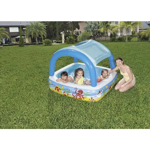 Bestway 52192 felfújható gyerekmedence napellenző tetővel 140×140×114 cm