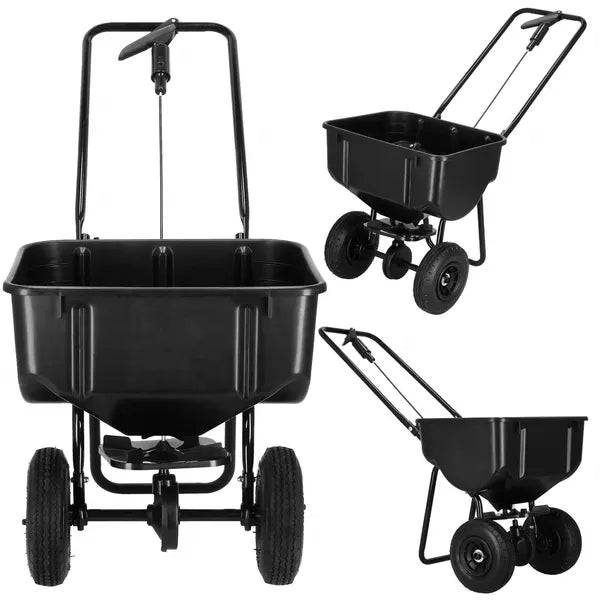 Kézi műtrágya- és fűmag-szóró kocsi, 25 kg, 4,5 m szórásszélesség