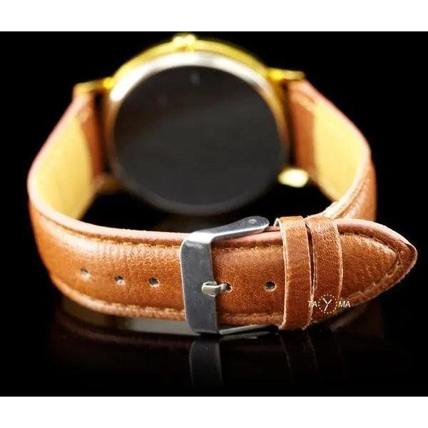 Női kvarc karóra 39 mm, barna szövet szíj, WR30, ásványi üveg