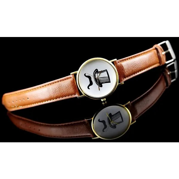 Női kvarc karóra 39 mm, barna szövet szíj, WR30, ásványi üveg