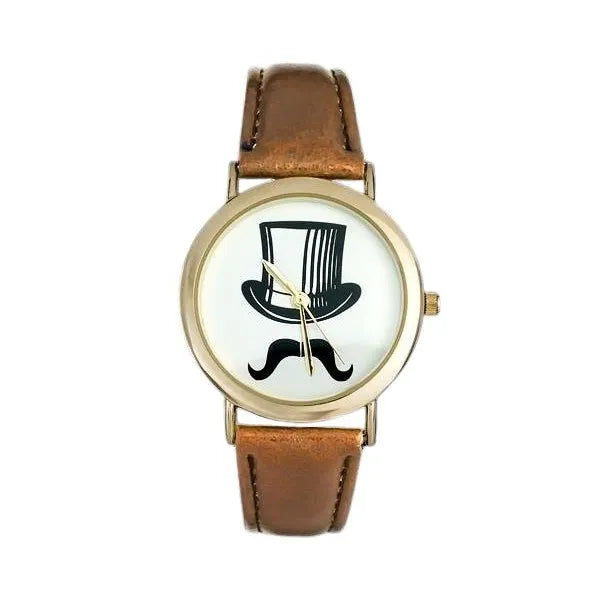Női kvarc karóra 39 mm, barna szövet szíj, WR30, ásványi üveg