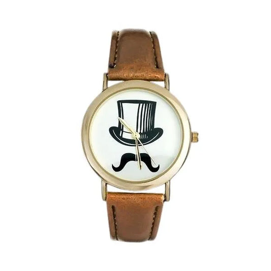 Női kvarc karóra 39 mm, barna szövet szíj, WR30, ásványi üveg