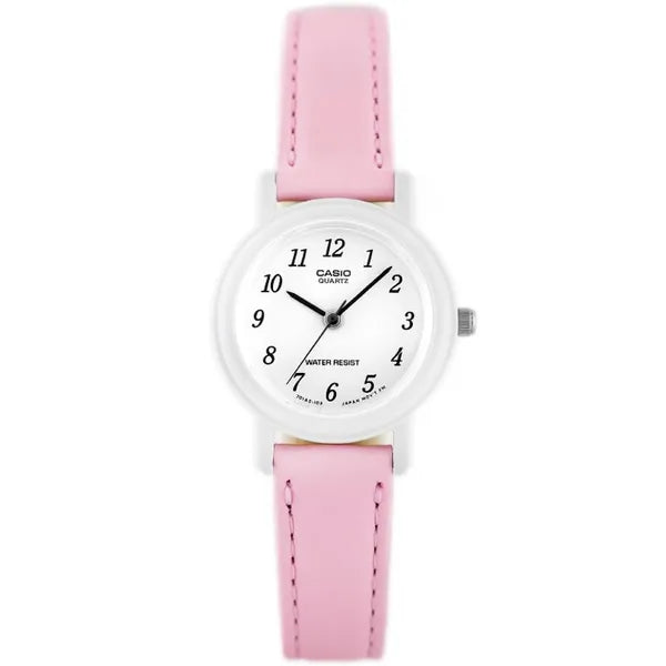 Casio LQ-139L-4B1 női karóra rózsaszín bőrszíj, WR30, kvarc