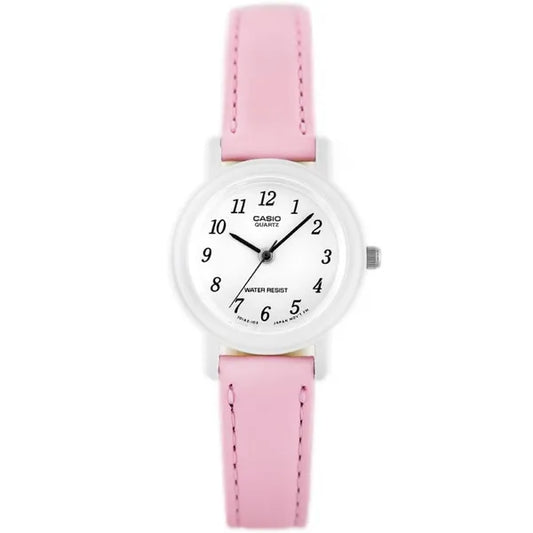 Casio LQ-139L-4B1 női karóra rózsaszín bőrszíj, WR30, kvarc