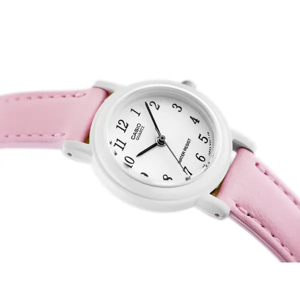Casio LQ-139L-4B1 női karóra rózsaszín bőrszíj, WR30, kvarc