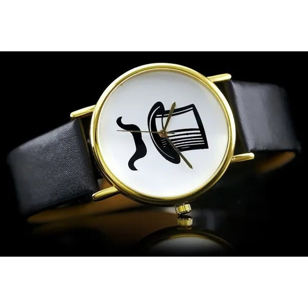 Női kvarc karóra 39 mm, arany tok, fekete textilszíj, WR30