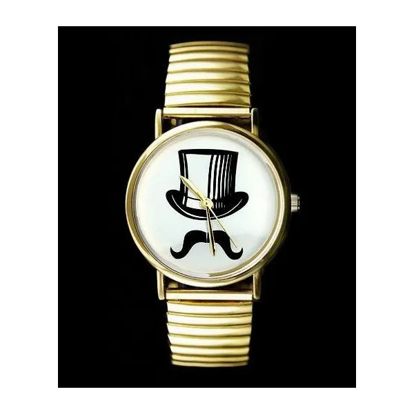 Női aranyszínű kerek kvarc karóra, fém szíj, 38 mm